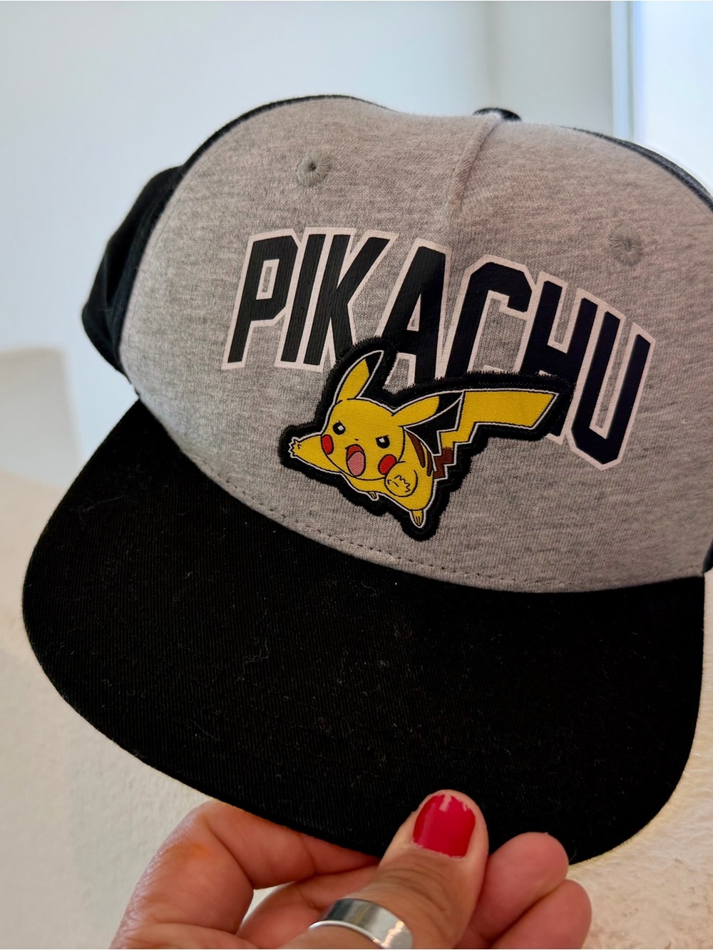 Pokémon Pikachu Grey & Black Kids Snapback Hat